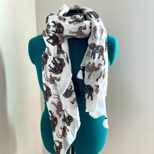 Elephant & Camel animal print scarf